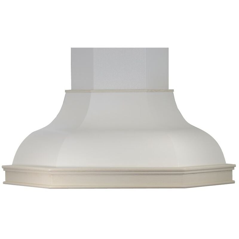 foto del prodotto webmarketpoint - cappa cucina angolo rustica bianca contea con cornice in legno intarsio cm 105