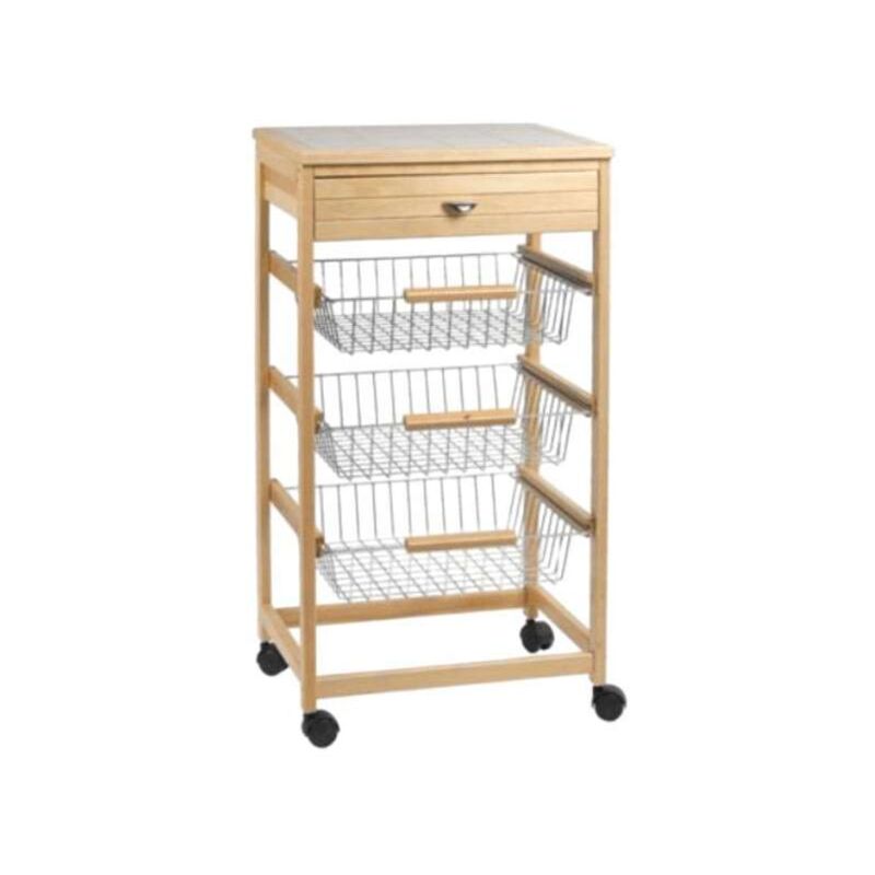 foto del prodotto webmarketpoint carrello p.4 faggio cm 45,5x36,5 h 87,5
