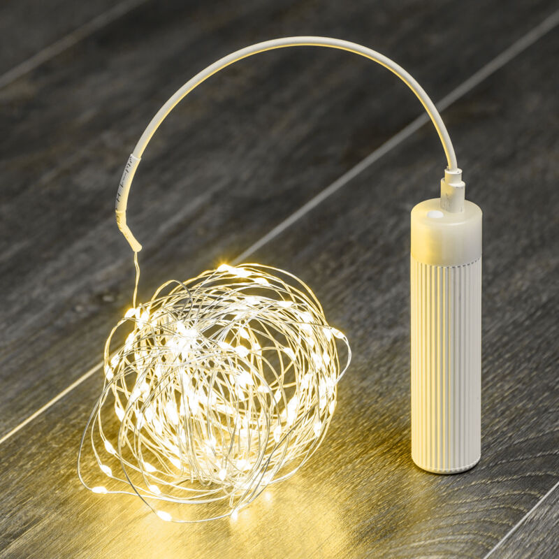 foto del prodotto webmarketpoint catena 20m m p18 200 microled telec. ir 21f luci di natale