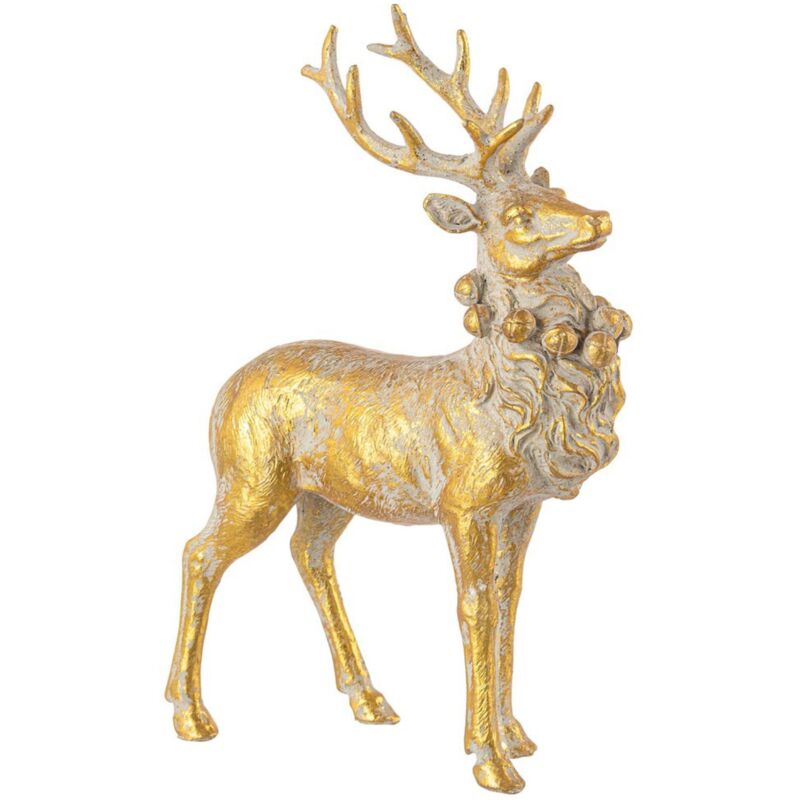 foto del prodotto webmarketpoint cervo oro in poliresina decorazione natalizia h 23,5 cm