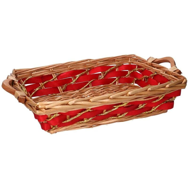 foto del prodotto webmarketpoint cesta vimini rosso miele rettangolare cm48 52x36h13