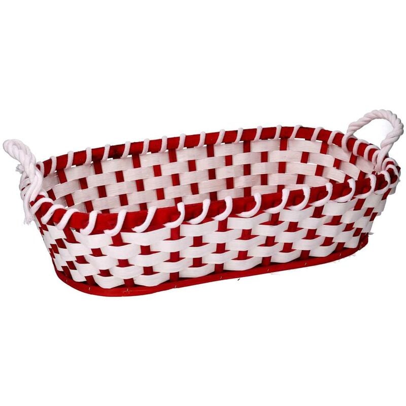 foto del prodotto webmarketpoint cesta vimini rosso ovale cm55x43h13