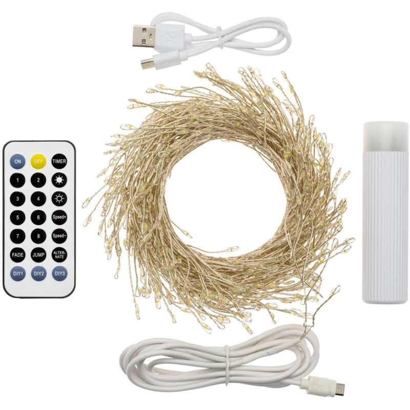 foto del prodotto webmarketpoint cluster 6m m p18 600 microled telec. ir 21f luci di natale