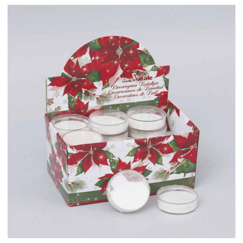 foto del prodotto webmarketpoint cofanetto glitter cm.6 gr.10 in display bianco decorazione di natale