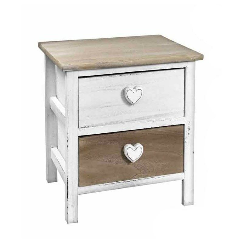 foto del prodotto webmarketpoint comodino bianco con un cassetti stile shabby cm 37x 29 x 40 h