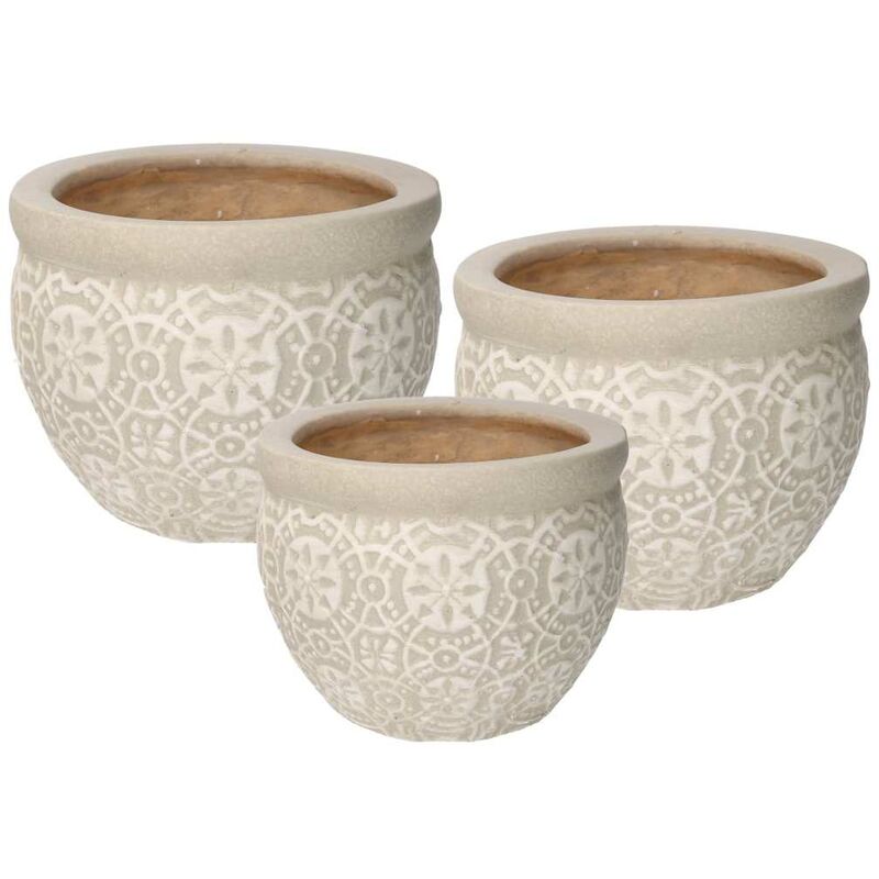 foto del prodotto webmarketpoint coprivaso ceramica 1 3 decori bianco cm 30h21