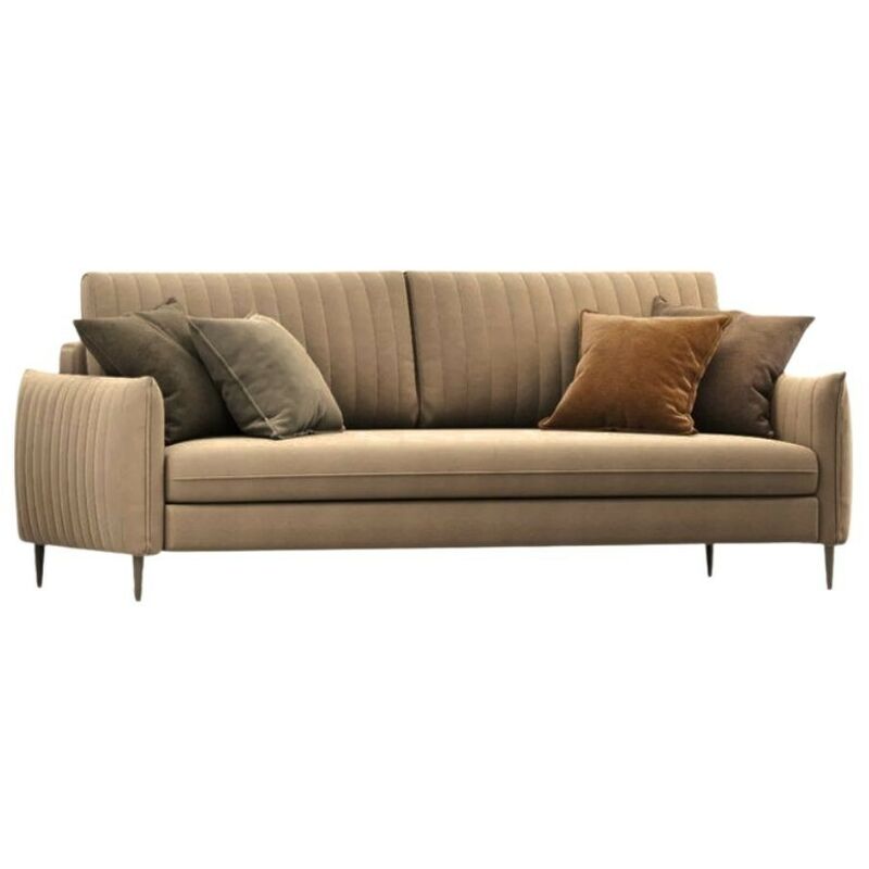 foto del prodotto webmarketpoint - divano abra marrone chiaro milano 05 3 posti funzione letto