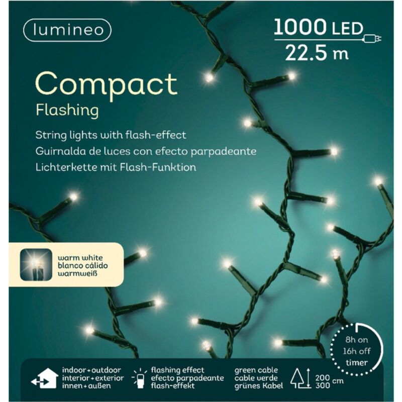 foto del prodotto webmarketpoint illuminazione led compatta 1000 luci 22,5 m bianco caldo