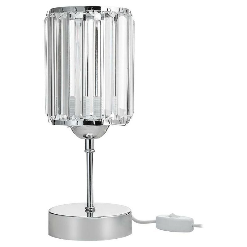 foto del prodotto webmarketpoint lampada da tavolo alis cromata e paralume effetto cristallo mng7079 effez
