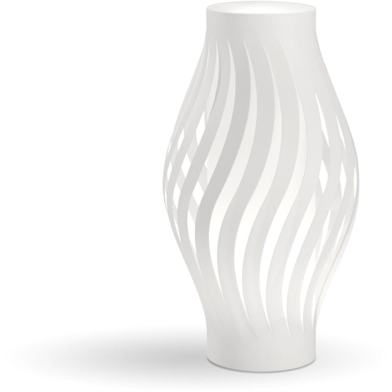 foto del prodotto webmarketpoint lampada da tavolo moderna 1 luce helios in polilux bianco h40 made in italy