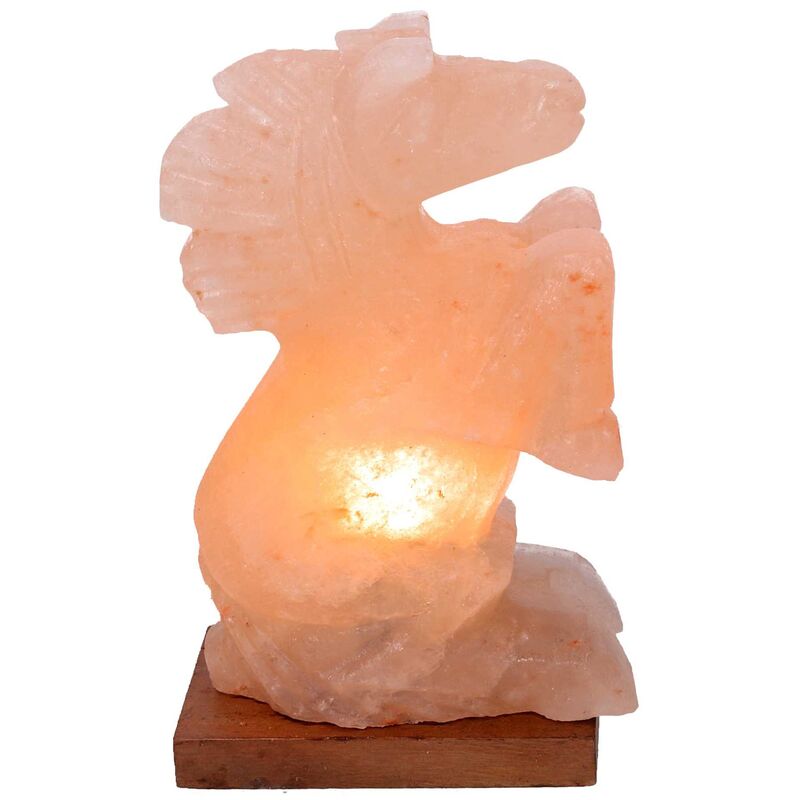 foto del prodotto webmarketpoint lampada sale base legno cavallo con attacco cm 15x8h30