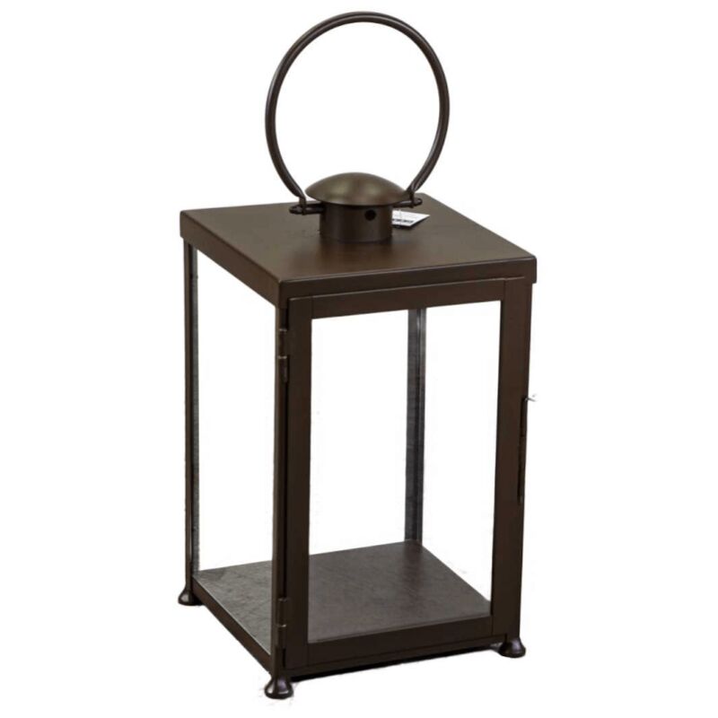 foto del prodotto webmarketpoint lanterna metallo bronzo quadro cm30x30h55 72