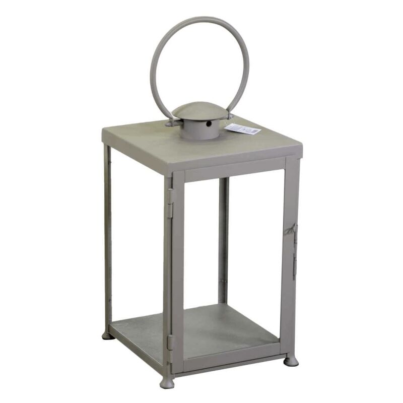 foto del prodotto webmarketpoint lanterna metallo tortora quadro cm30x30h55 72