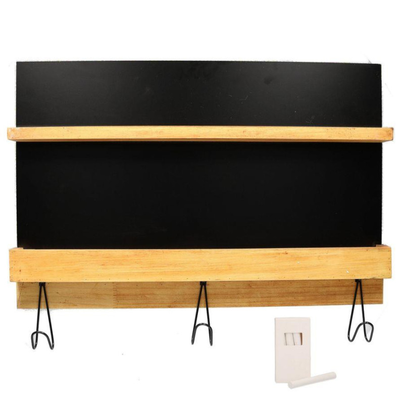 foto del prodotto webmarketpoint lavagna con appendino legno 3 posti e gessetto cm60x40 47x8