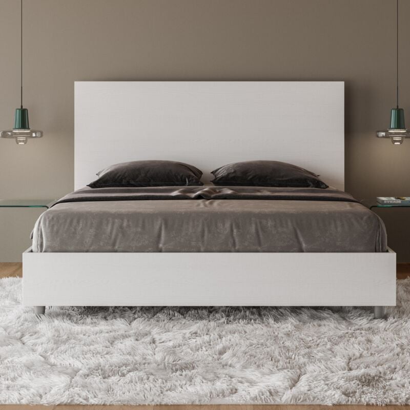 foto del prodotto webmarketpoint letto matrimoniale contenitore 160x190 bianco frassino new egos