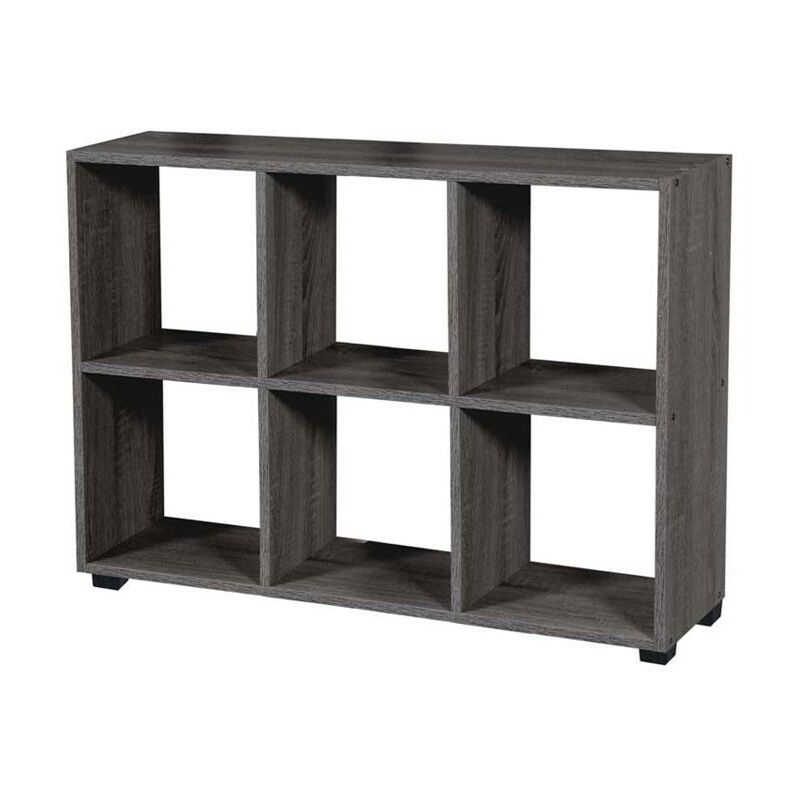 foto del prodotto webmarketpoint libreria rettangolare divisorio sei cubi posti grigio 90x24x60