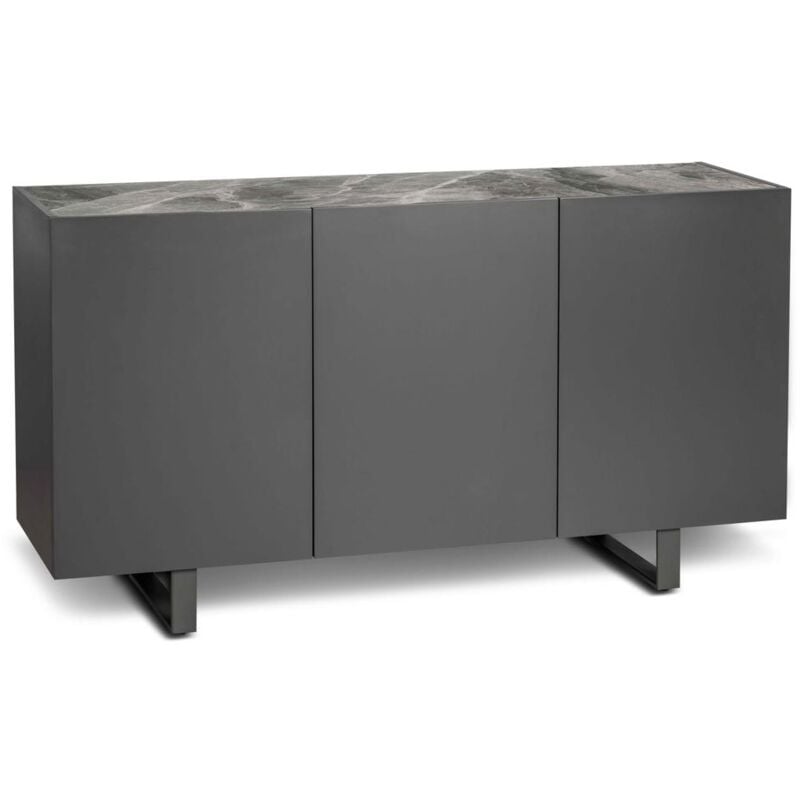 foto del prodotto webmarketpoint madia 3 ante grigio grigio scuro 45 cm x 150 cm h. 85 cm