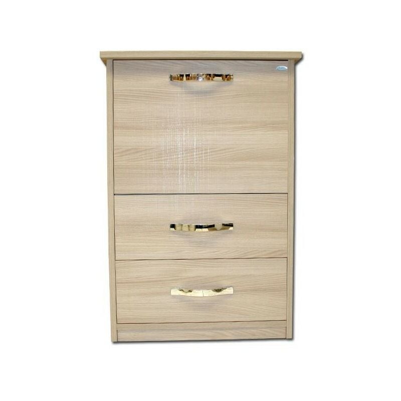 foto del prodotto webmarketpoint mobile asse stiro olmo in legno nobilitato con 3 cassetti cm 44x57xh.89