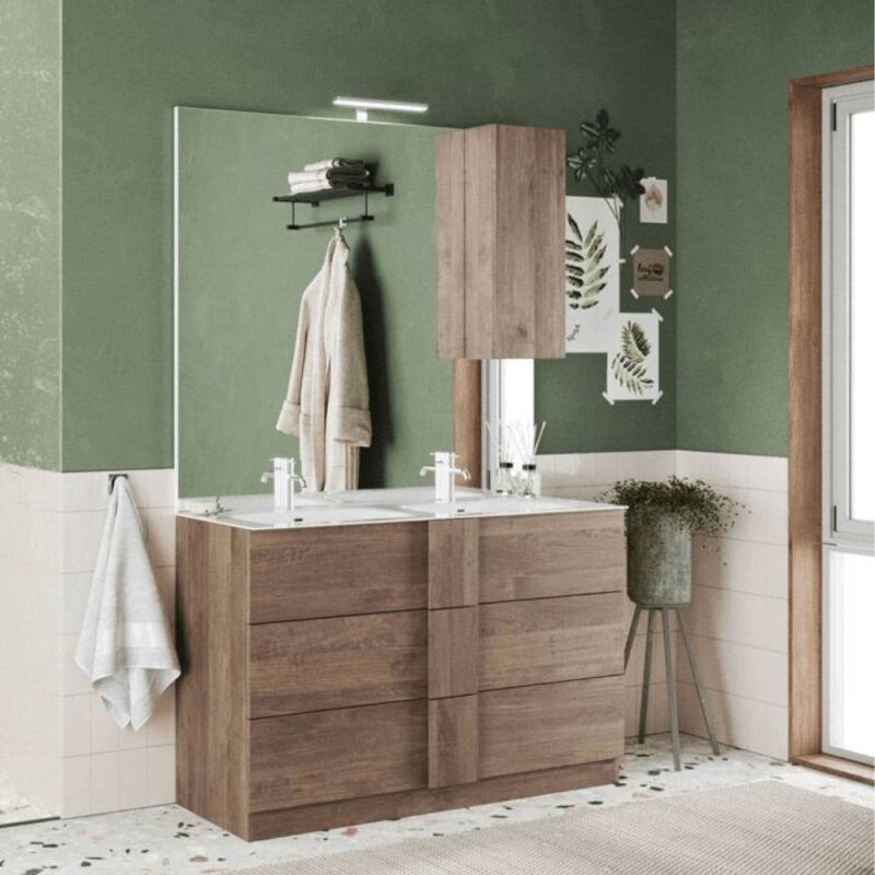 foto del prodotto webmarketpoint mobile bagno salemi120 doppia vasca rovere mercure effez