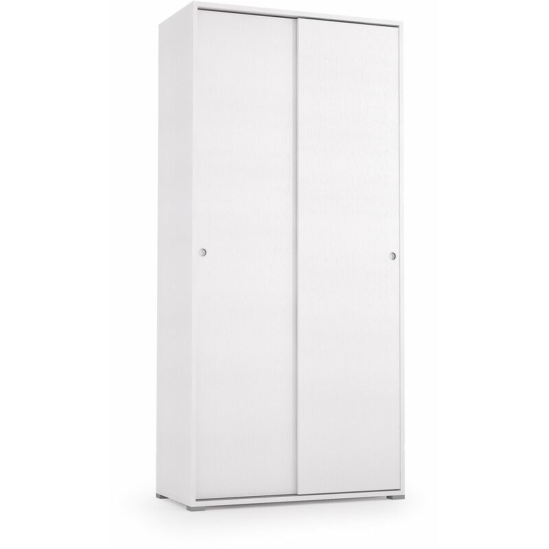 foto del prodotto webmarketpoint mobile con doppia anta scorrevole e quattro ripiani regolabili bianco ante bianco