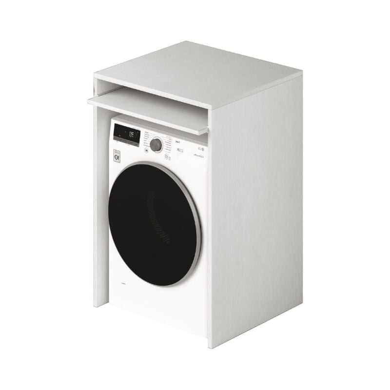 foto del prodotto webmarketpoint mobile coprilavatrice con ripiano scorrevole colore bianco h105x71x65cm