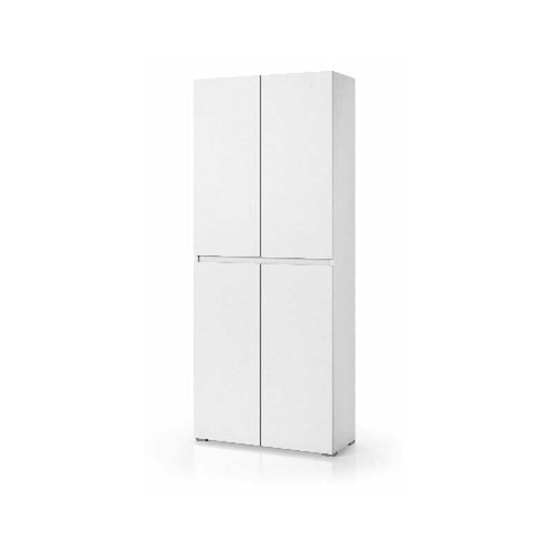 foto del prodotto webmarketpoint - mobile multiuso con 4 ante maniglia a gola 7 ripiani regolabili bianco