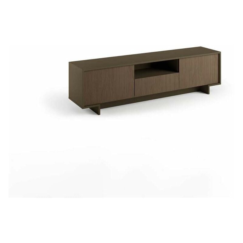 foto del prodotto webmarketpoint mobile porta tv con 2 ante e cassetto centrale bronzo cannet scuro