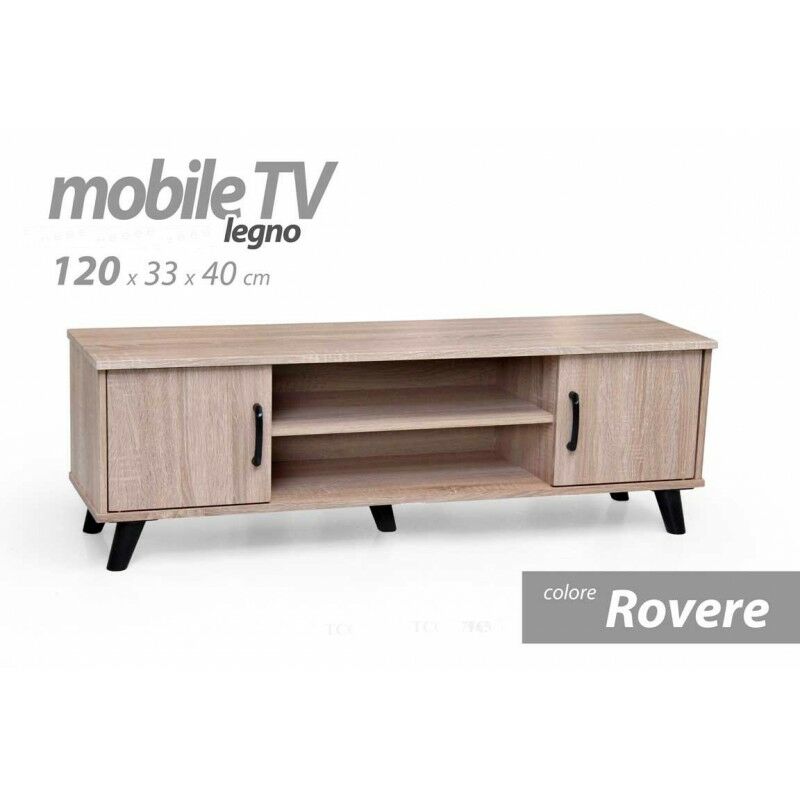 foto del prodotto webmarketpoint mobile salotto basso porta tv madia rovere cm 120 x 33 x 40 h