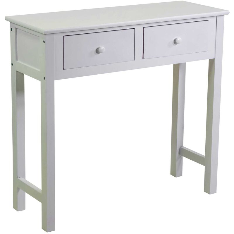 foto del prodotto webmarketpoint mobiletto eleonora consolle bianco 2 cassetti cm 80x30h74