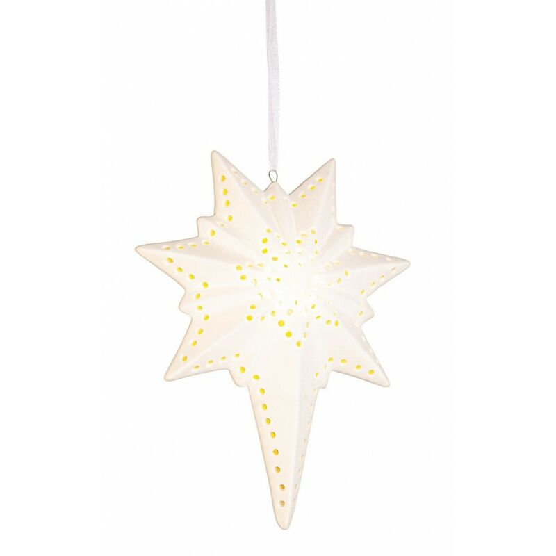 foto del prodotto webmarketpoint pendaglio opal a forma di stella design 33 con led 12 pezzi 
