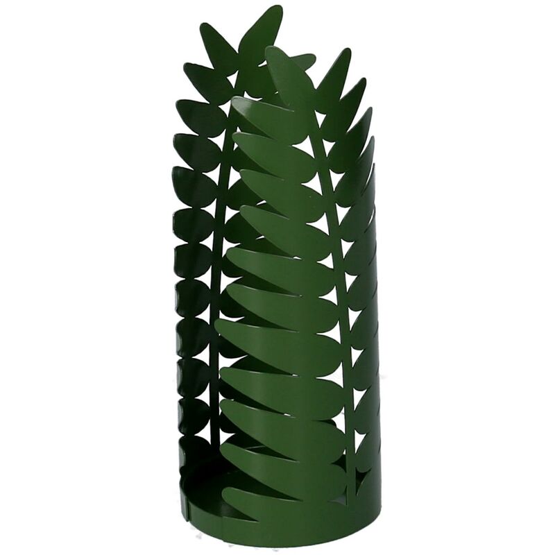 foto del prodotto webmarketpoint portabicchiere metallo foglia alloro verde scuro tondo cm 8h20