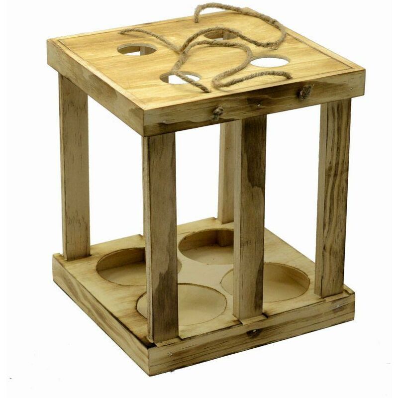 foto del prodotto webmarketpoint portabottiglie vino legno rustico cm22,2x22,3h25,5