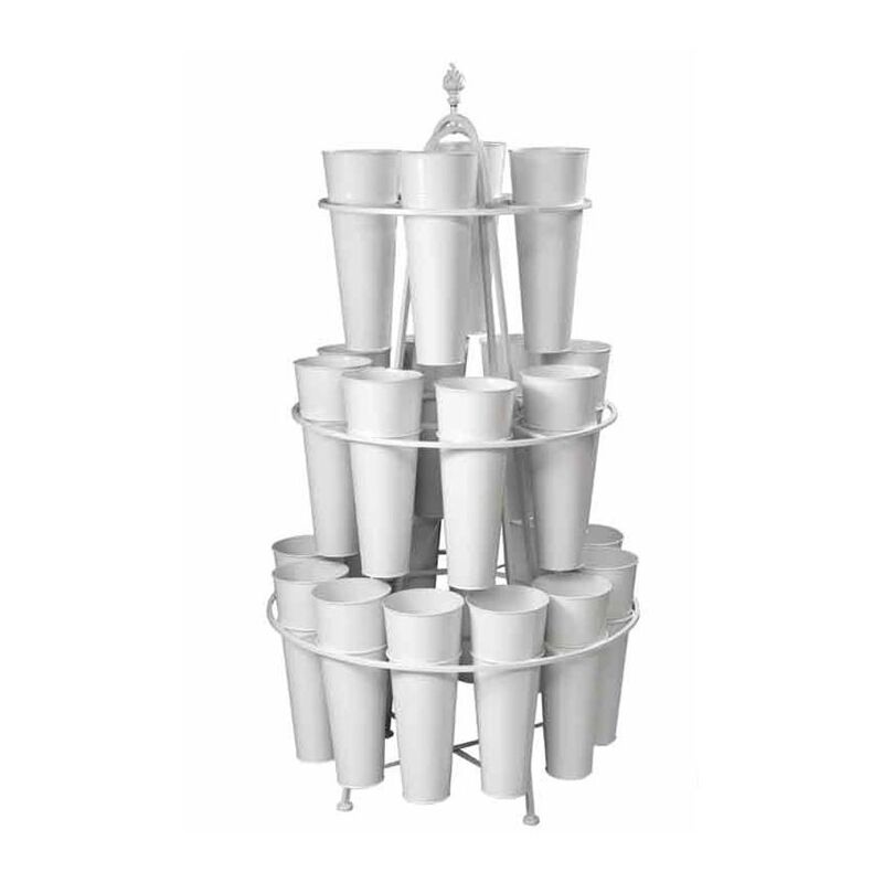 foto del prodotto webmarketpoint portafiori espositore pz 24 bianco cm 82 x 151 h