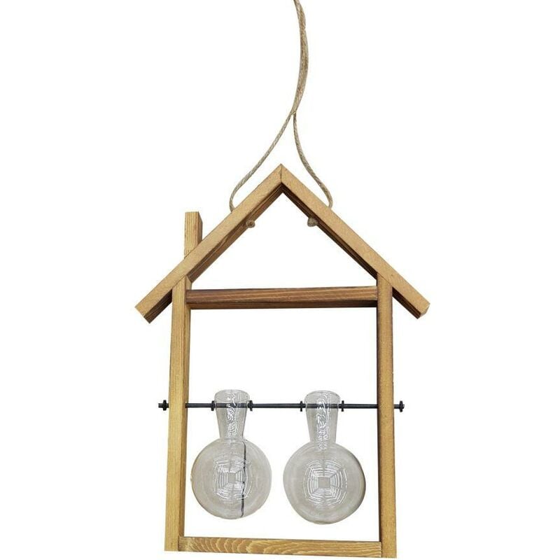 foto del prodotto webmarketpoint portafiori in legno con vetro 2 posti cm 25x6