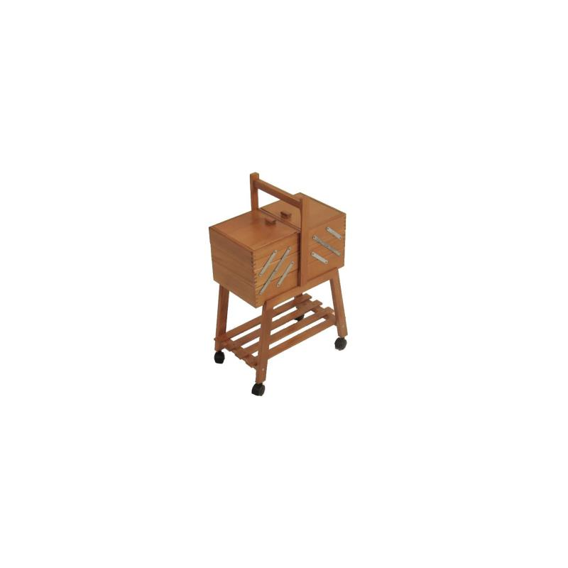 foto del prodotto webmarketpoint portalavoro n.20 noce cm34xh47 57x20 c ruote faggio made in italy
