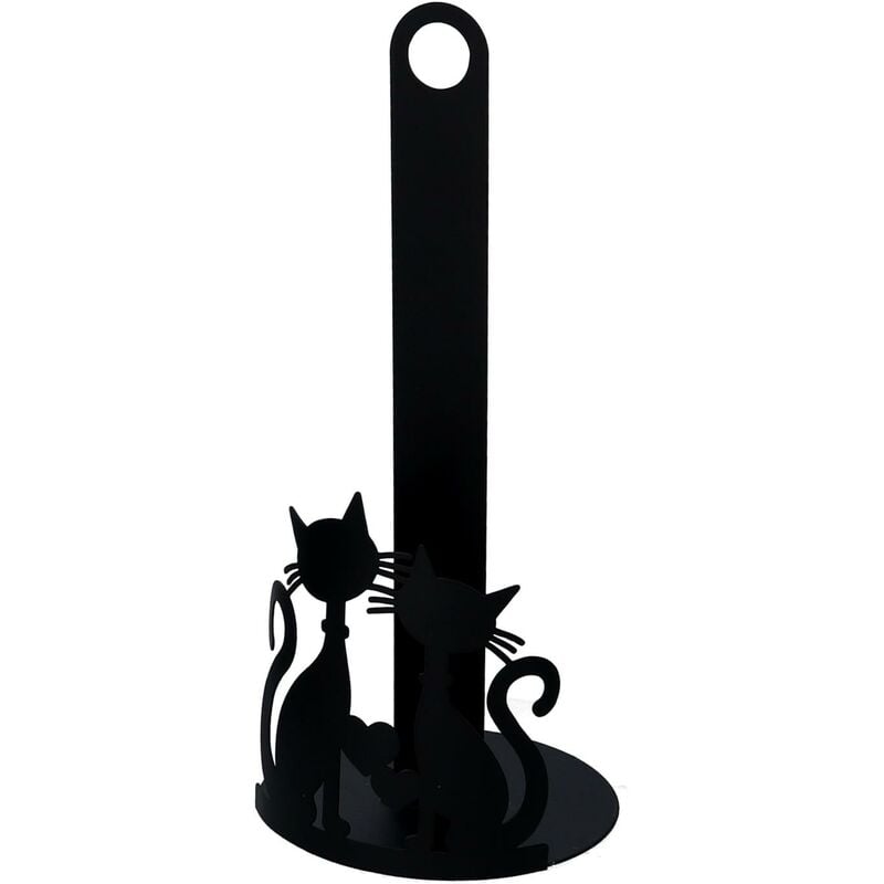 foto del prodotto webmarketpoint portascottex metallo gatti nero tondo cm 15h33