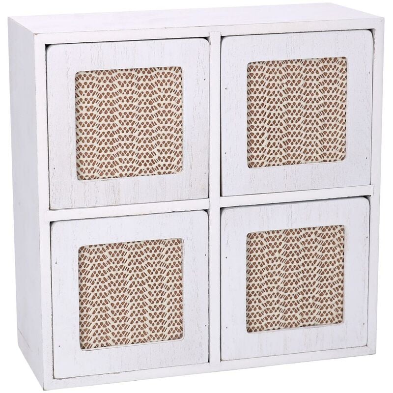 foto del prodotto webmarketpoint portatutto legno bianco quadro cm20x8x20