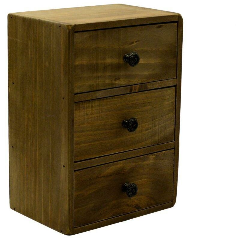 foto del prodotto webmarketpoint portatutto legno rettangolare 3 cassetti cm 17x12h24