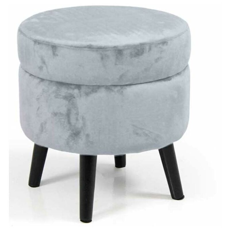 foto del prodotto webmarketpoint pouf contenitore sgabello cassapanca poggiapiedi in tessuto velluto perla 37x40