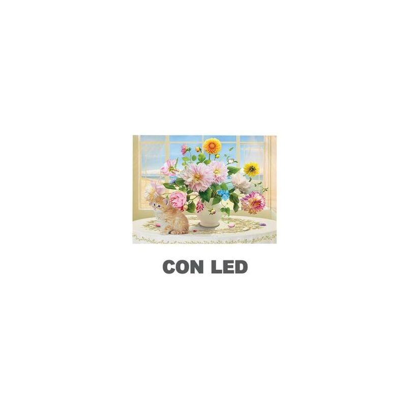 foto del prodotto webmarketpoint rectangular white flower vase led picture cm40x30x1,8