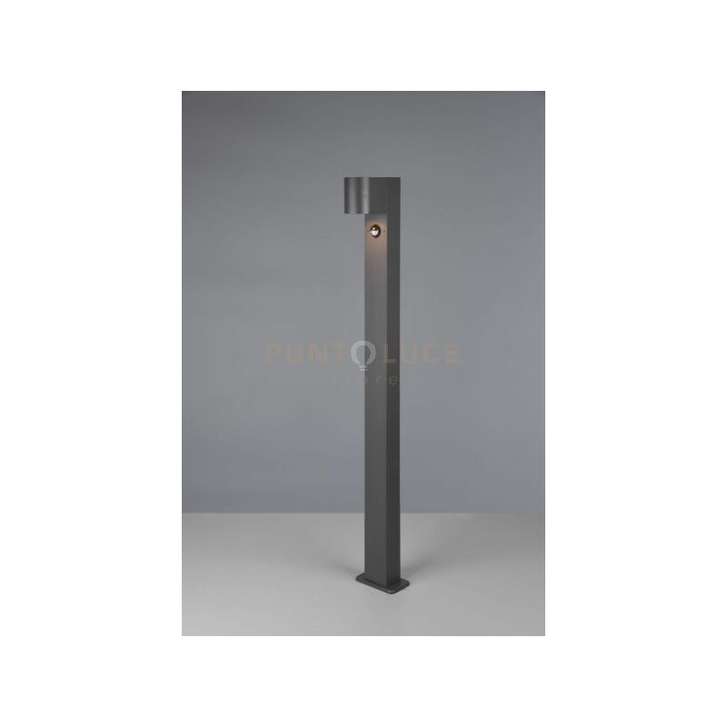 foto del prodotto webmarketpoint roya palo alto da esterno fusione alluminio stondata antracite con sensore di movimento ip44 h.100cm 1 luce attacco gu10