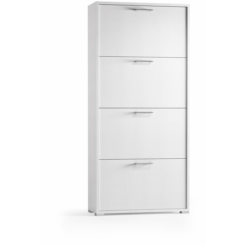 foto del prodotto webmarketpoint scarpiera doppia profondit con 4 ante fino a 18 paia di scarpe bianco bianco