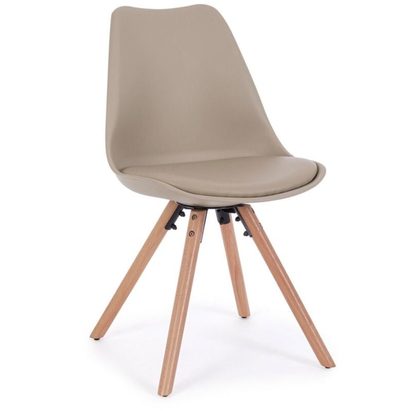 foto del prodotto webmarketpoint sedia new trend con gambe in legno di faggio, per arredo interno 54 x 49 x h 83,5 cm nero confezione da 1 pezzo