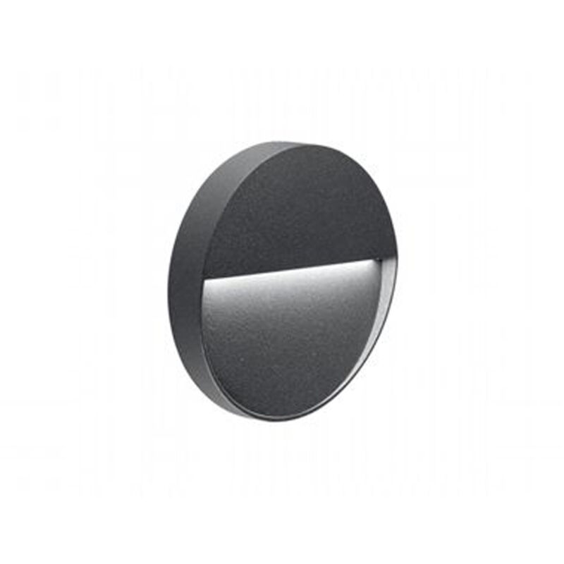 foto del prodotto webmarketpoint segnapasso moderno geo round alluminio grafite 3w led 4000k