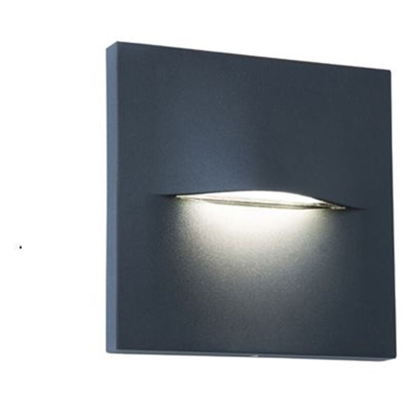 foto del prodotto webmarketpoint segnapasso quadrato moderno open alluminio grafite 3w led 3000k