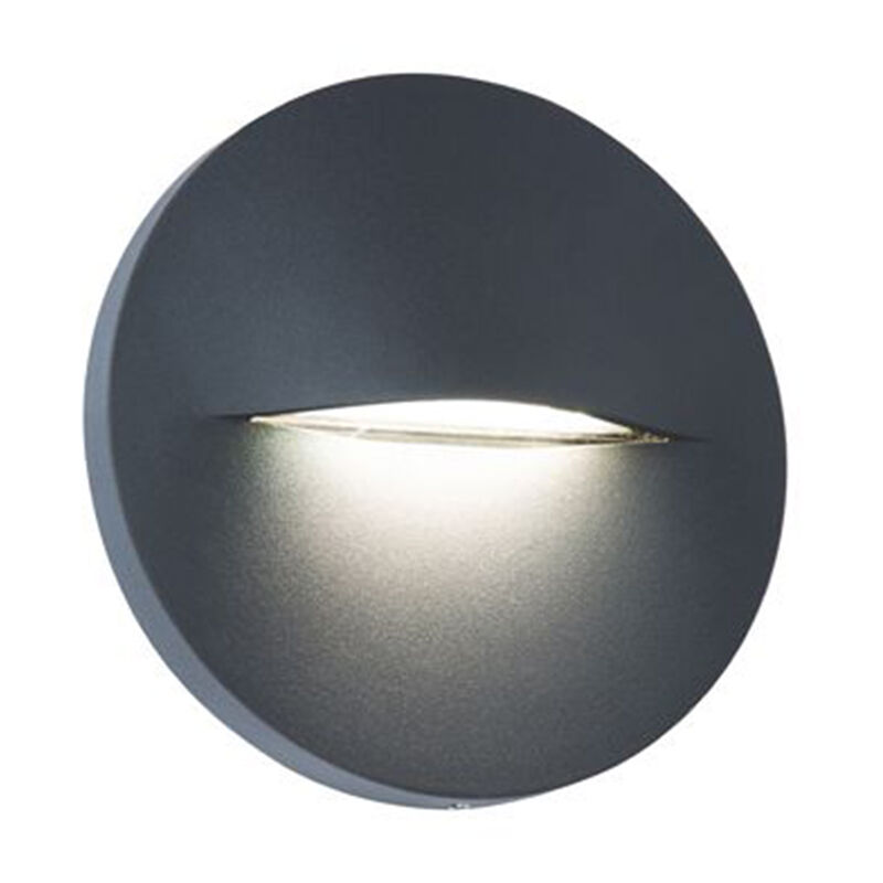 foto del prodotto webmarketpoint segnapasso tondo moderno open alluminio grafite 3w led 3000k