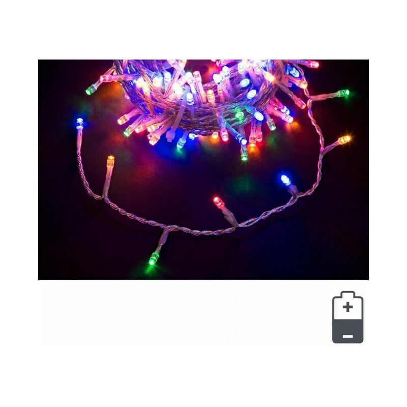foto del prodotto webmarketpoint striscia luminosa multicolor con 96 lampade 5mm filo trasparente bluetooth ip44 12 pezzi 
