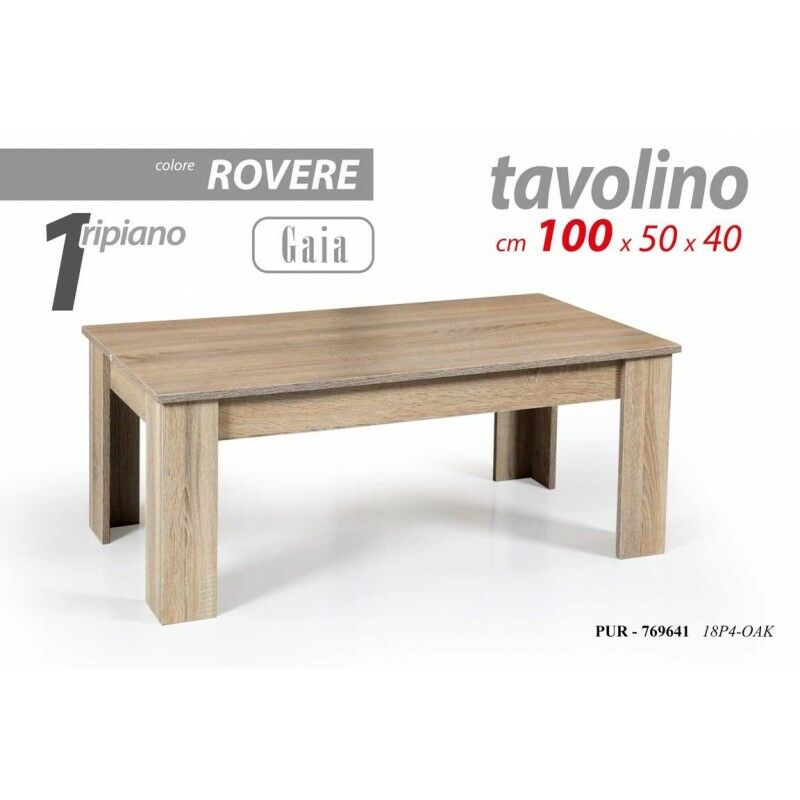 foto del prodotto webmarketpoint tavolino basso da salotto rovere con un ripiano cm 100x 50 x 40 h