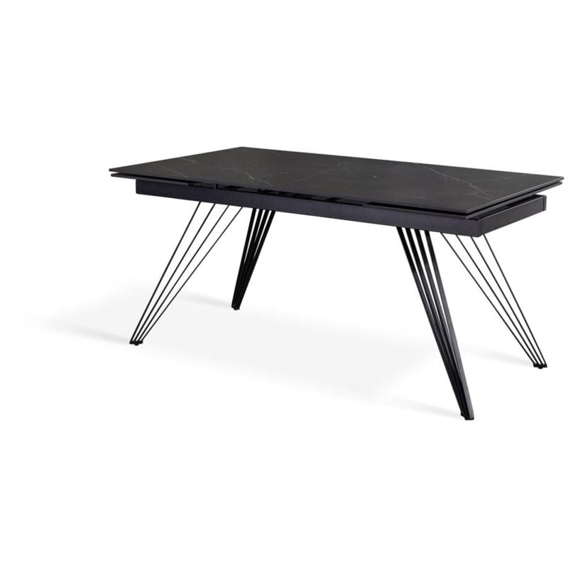 foto del prodotto webmarketpoint tavolo allungabile nero opaco 90 cm x 160 240 cm cm h. 76 cm