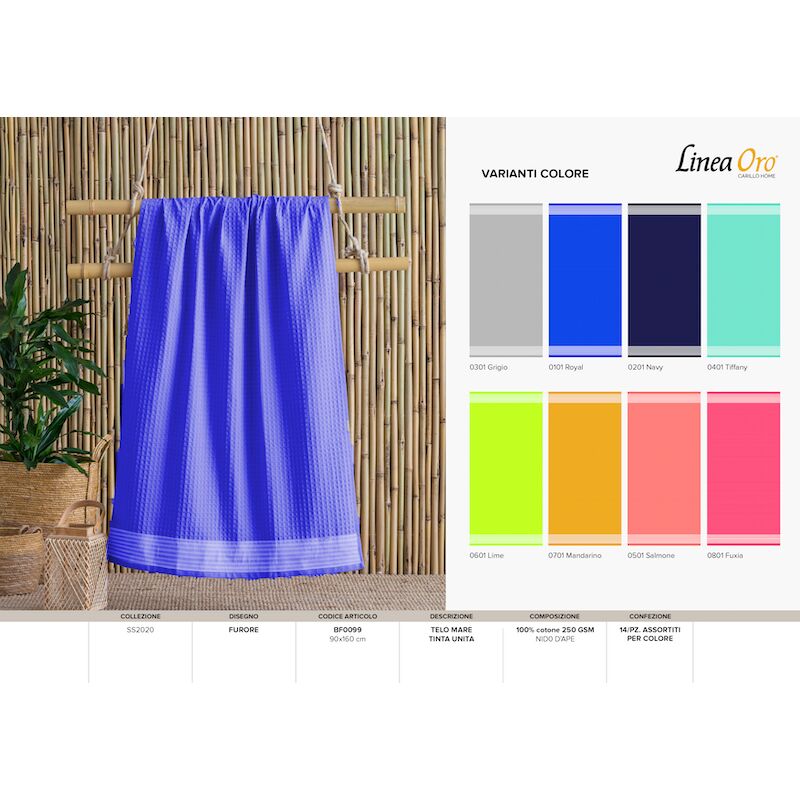 foto del prodotto webmarketpoint telo mare tinta unita colore royal